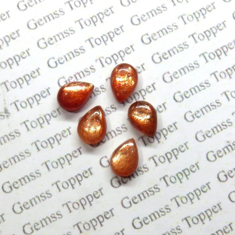 Sunstone 9x12 mm Pear Cabochon